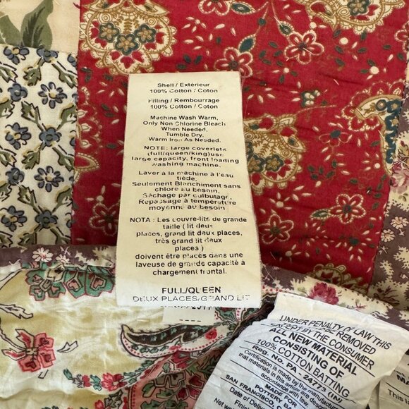 Lk NEW Pottery Barn reversible quilt bedding & Euro shams full/queen yellow - Picture 7 of 7